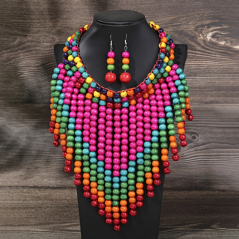 Earrings + 1 Necklace Traditional Bridal Jewelry Set Vintage