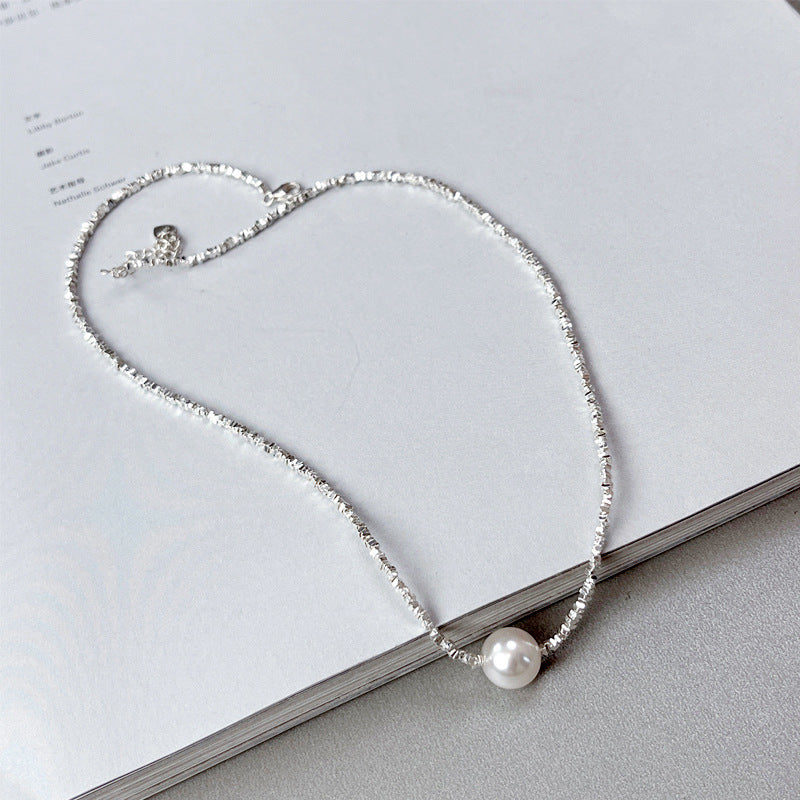925 sterling silver safe broken silver necklace, collarbone chain, hand woven accessories, atmospheric jewelry
