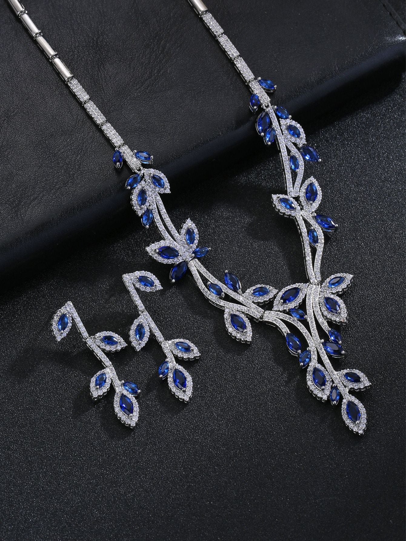 Zircon necklace earring set decorations