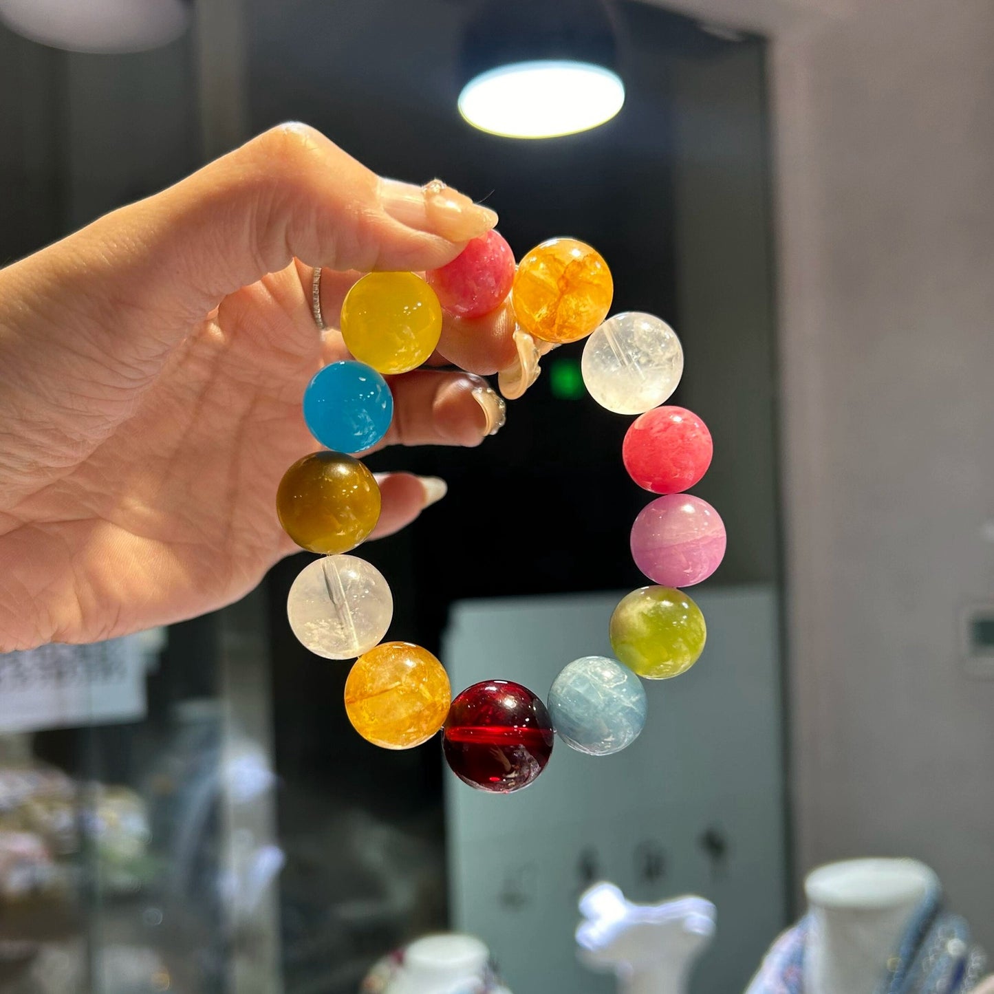 Duo Bao Crystal Bracelet Attracts Wealth, Peach Blossom, High end Sensation Handmade Decoration