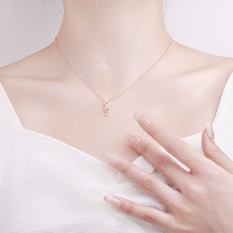 Ins note snake necklace versatile sweater chain electroplated platinum collarbone chain fashion accessory
