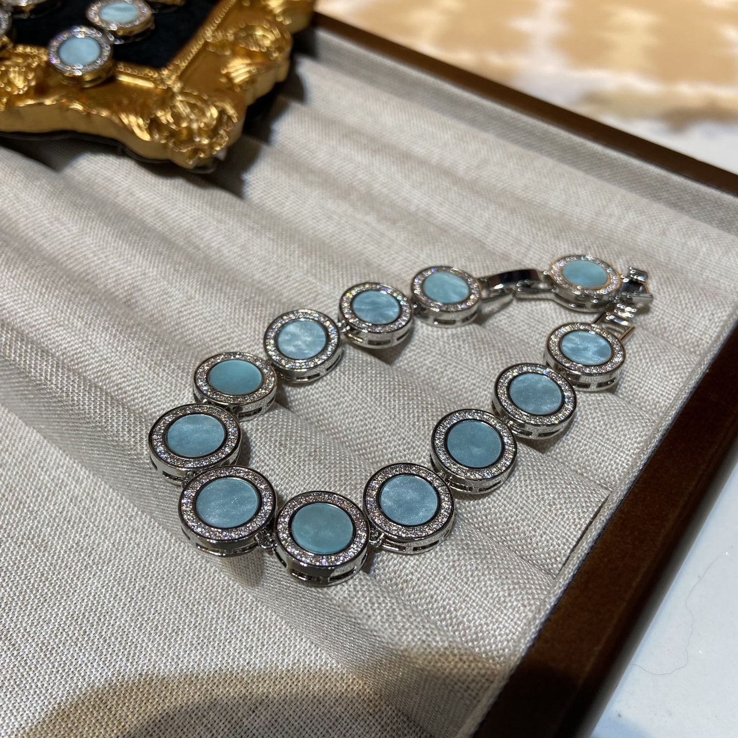 Blue Shell Necklace Bracelet Earrings Fashion Accessories