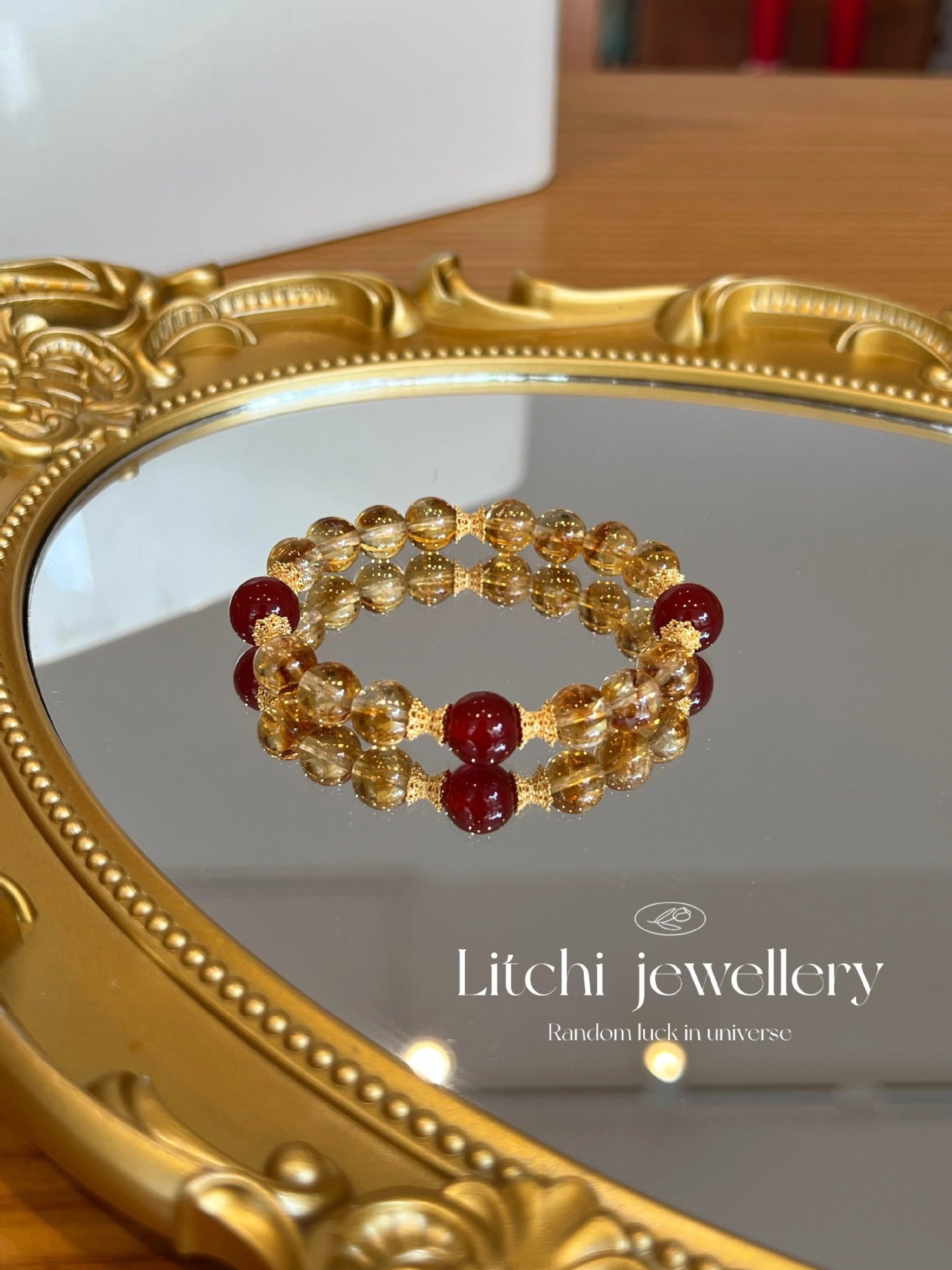 【 Wealth and Prosperity 】 Natural Yellow Crystal Yellow Tower Crystal Bracelet Original Design Red Agate Bracelet