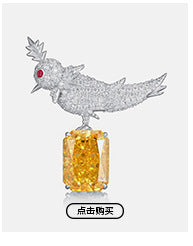 European and American S925 silver bird brooch women's ice flower cut high carbon diamond clothing accessories exquisite luxury versatile