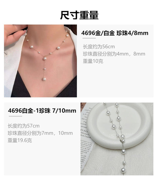 925 silver starry sky pearl necklace sweater chain versatile temperament light luxury collarbone chain