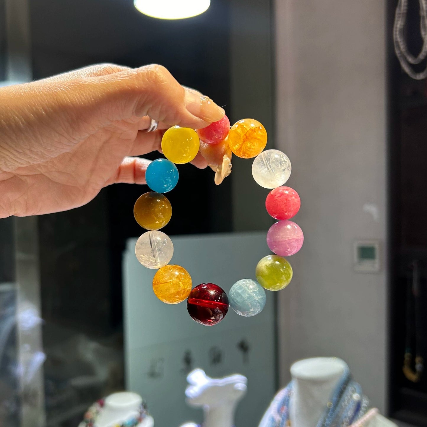 Duo Bao Crystal Bracelet Attracts Wealth, Peach Blossom, High end Sensation Handmade Decoration
