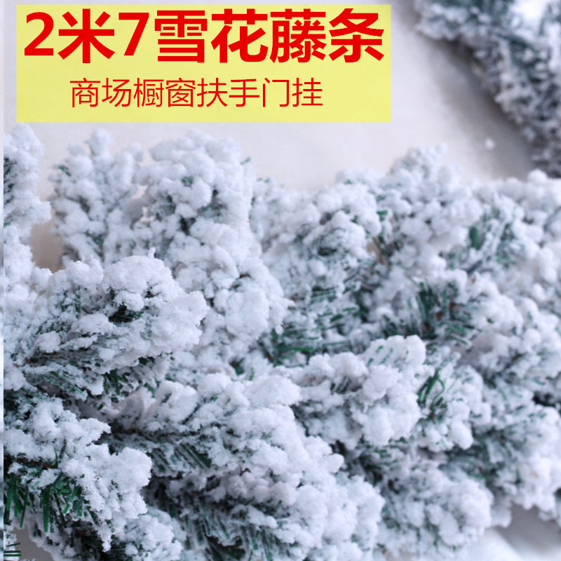 Christmas Vine 2.7-meter encrypted luminous flower wreath Vine Door Vine Column Christmas Tree Ceiling Outdoor Green Decoration
