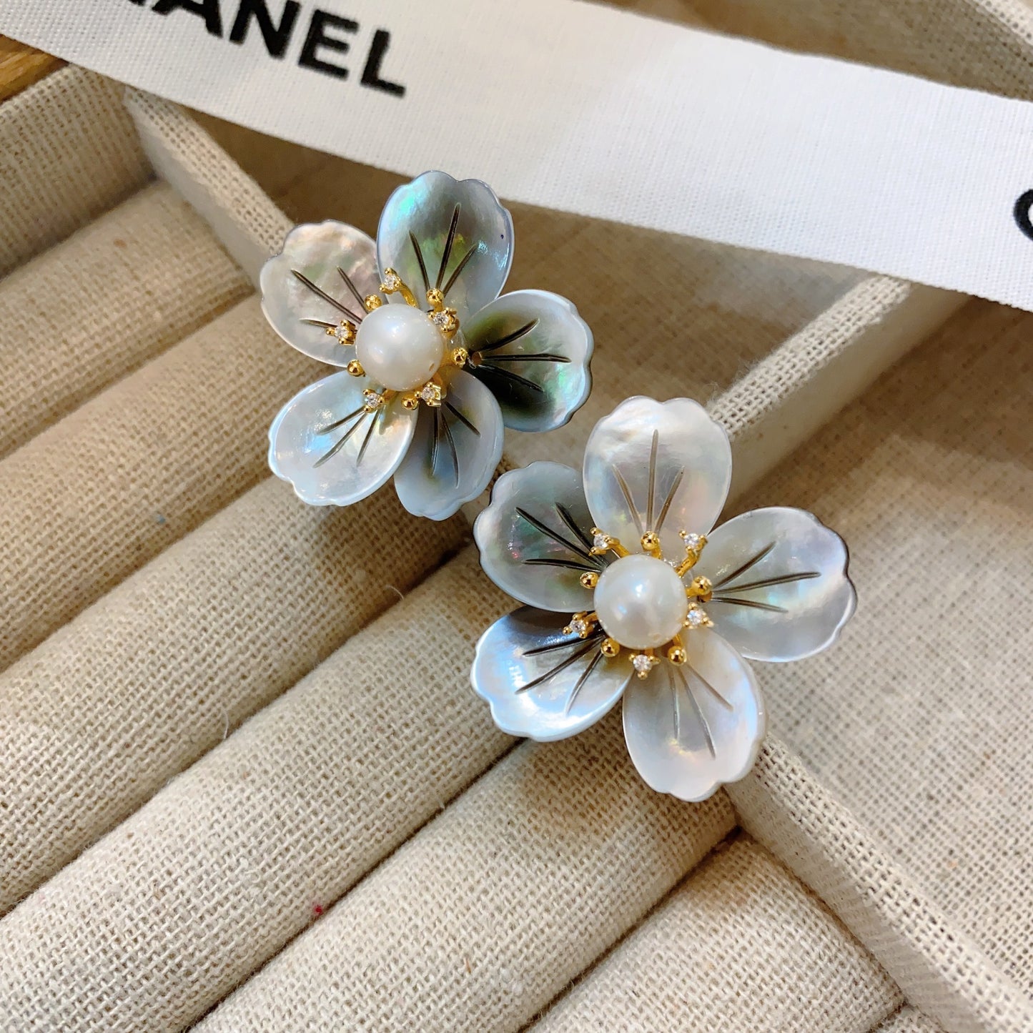 earrings Vintage Natural Baroque Flower Freshwater Pearl Stud Earrings