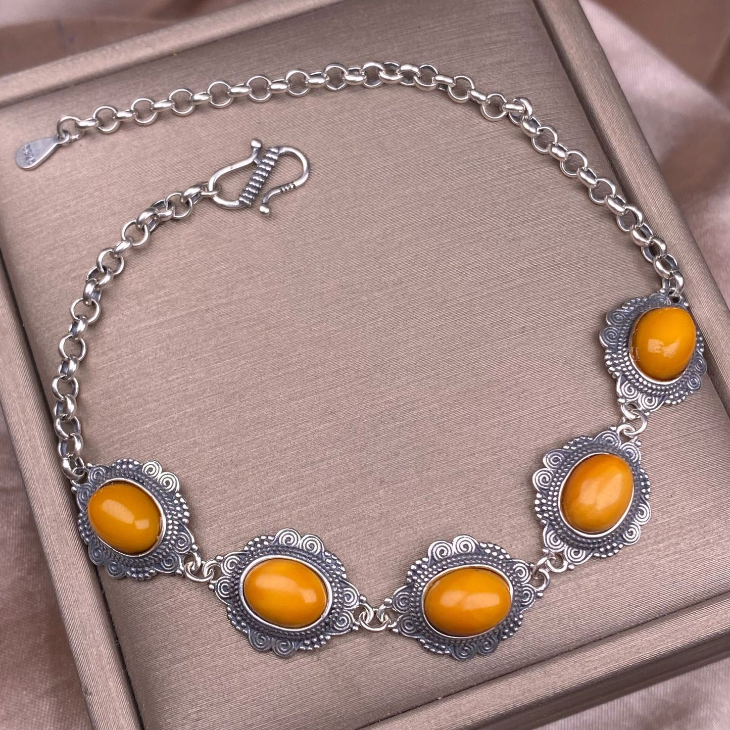necklace Old wax bracer S925 silver inlaid silver silver Nepal as old ancient silver beeswax silver jewelry