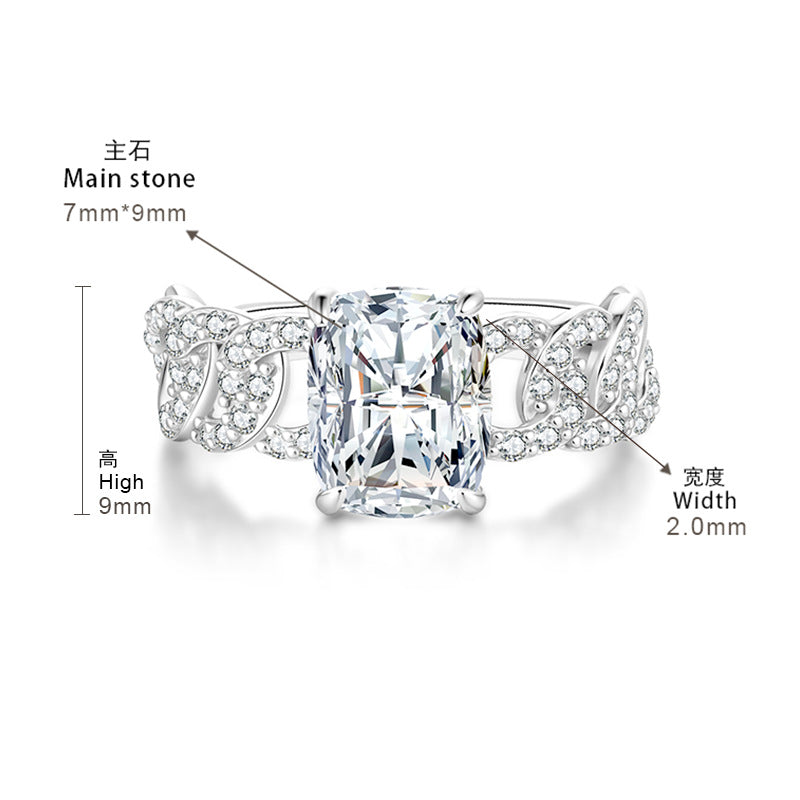 Moissanite ring fashion jewelry 925 sterling silver ring