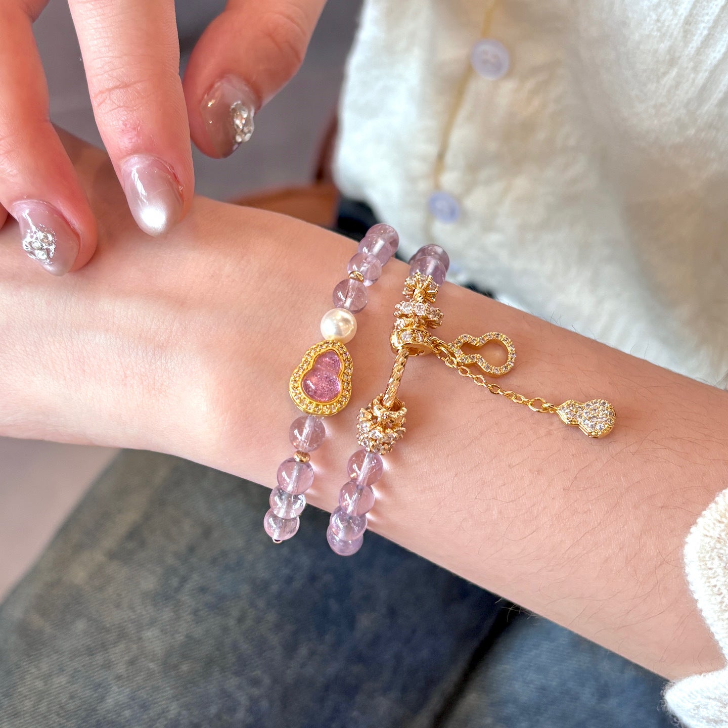 Gilded Years Natural Yellow Crystal Gourd Bracelet Hand Chain Accessories