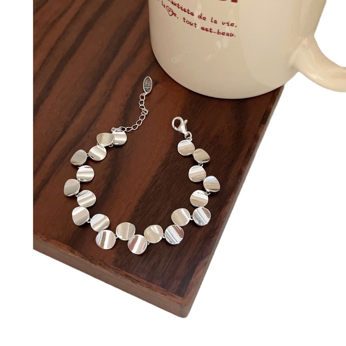Yinruitai s925 pure silver bracelet, Korean version, minimalist style
