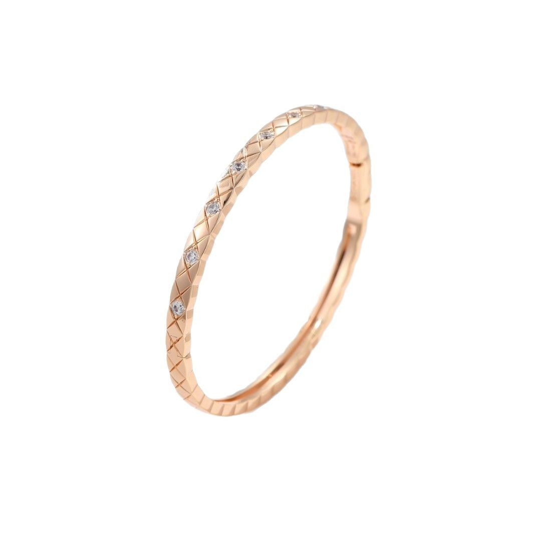 Coco diamond studded bracelet, high version, narrow version, wide version, CNC precision rose gold bracelet