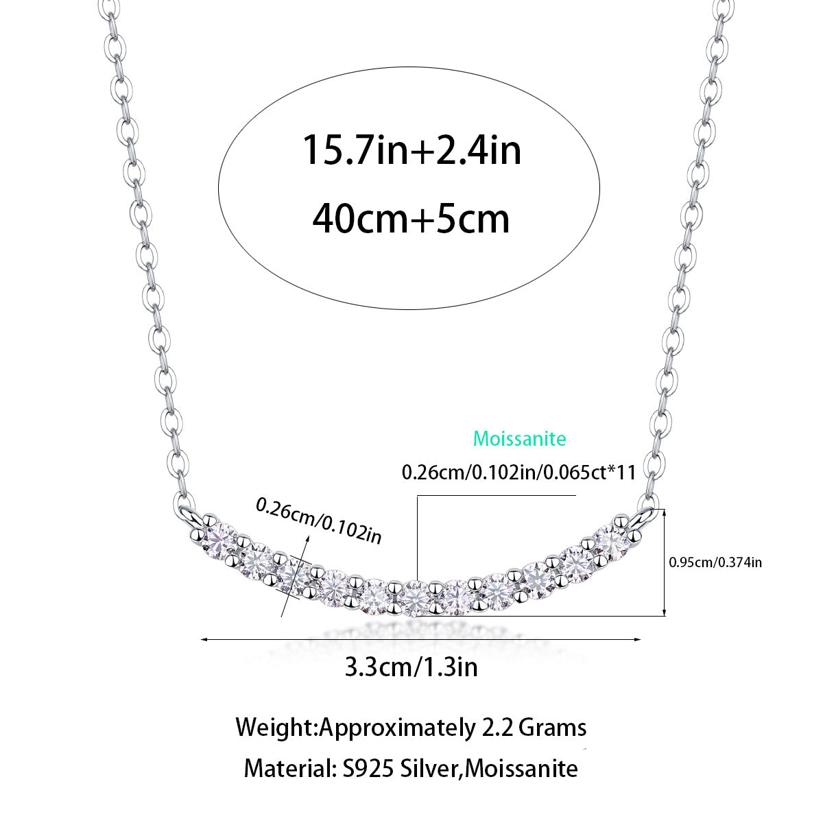 S925 silver new necklace moissanite necklace hot selling spot collarbone chain