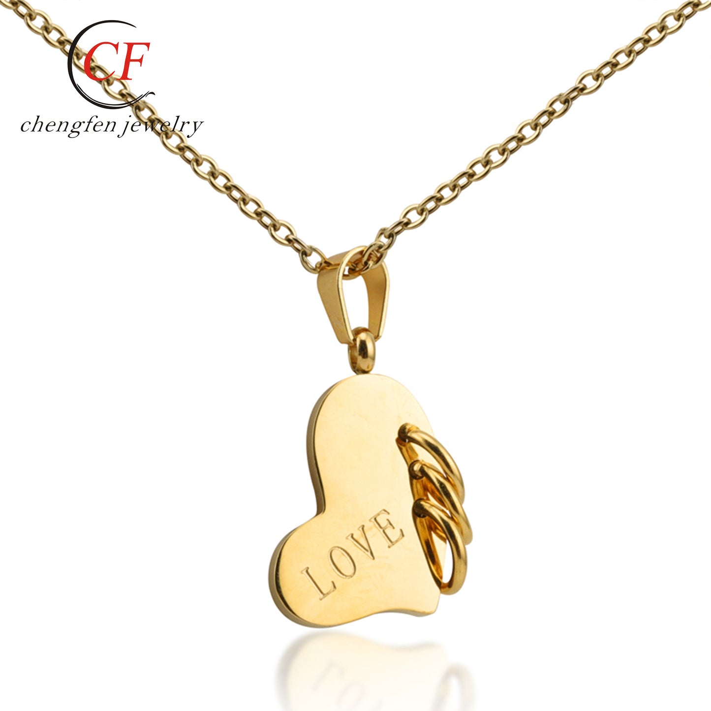 Valentine's Day Love Accessories LOVE Simple Stainless Steel Pendant 18 Gold Titanium Steel Necklace