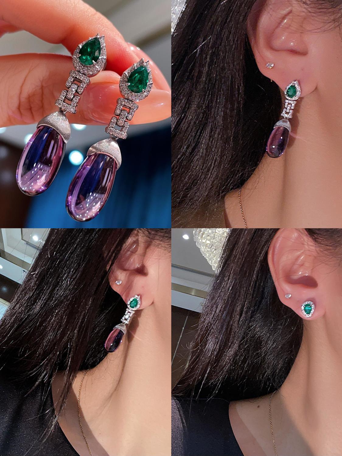 Purple is very charming, with high beauty value. Purple earrings are light and luxurious, versatile earrings.