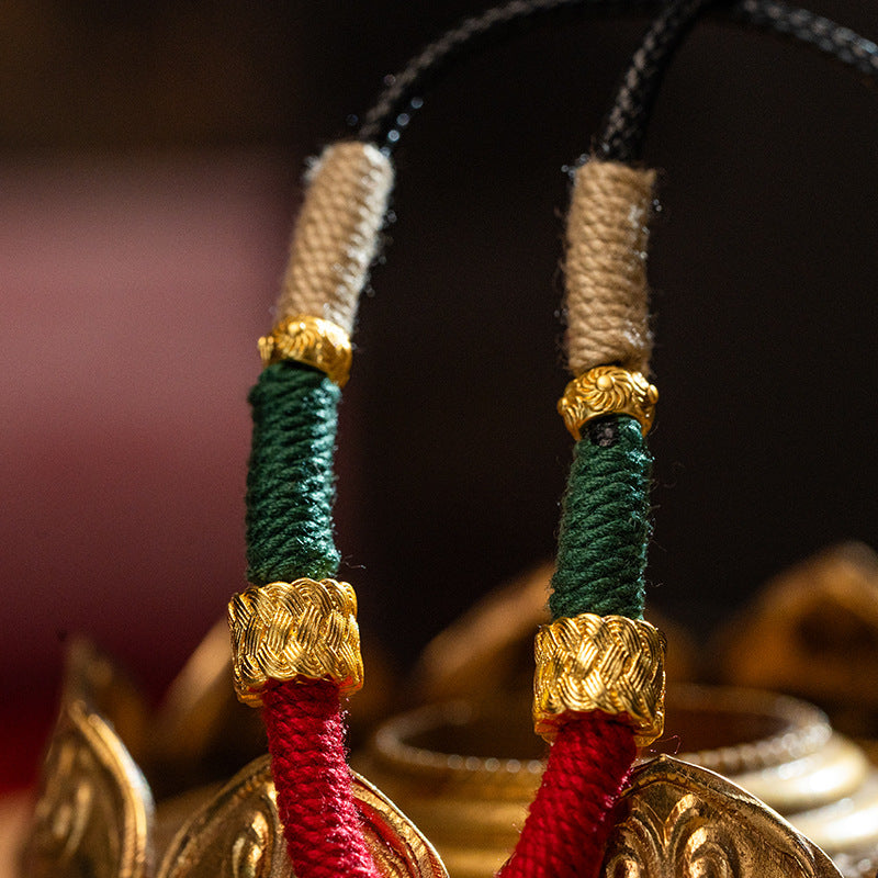 Green Tara Zakhilam Fifth Master's Past and Present Lives Necklace Hand drawn Tangka Brass Necklace