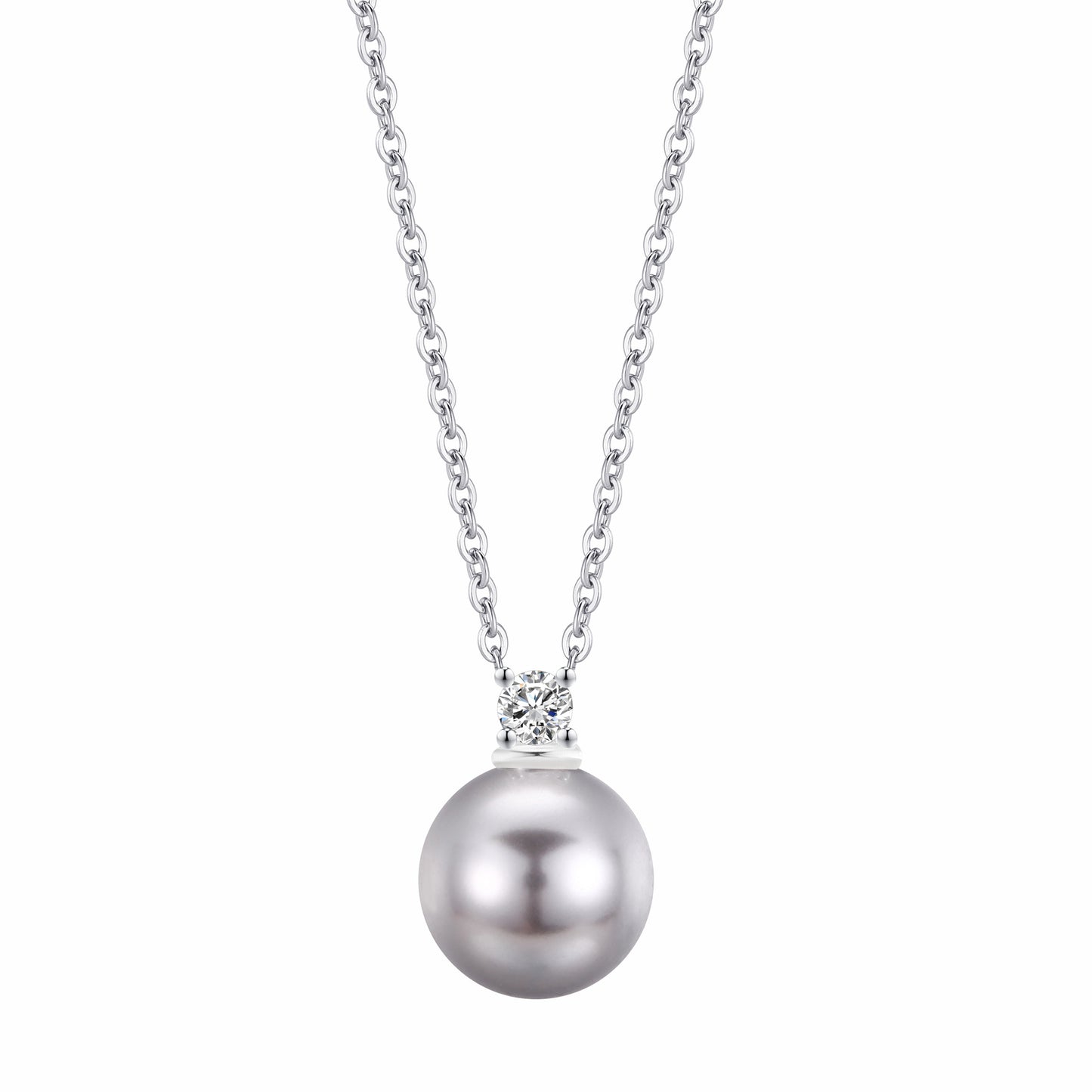 S999 Shijia pearl necklace niche design necklace single pearl collarbone chain silver chain jewelry