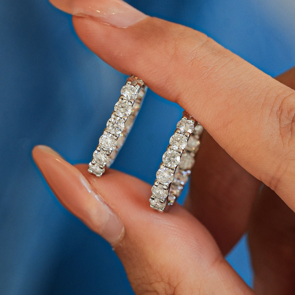 925 silver moissanite earrings, fashionable and personalized, pure silver earrings, earrings, Amazon bestseller