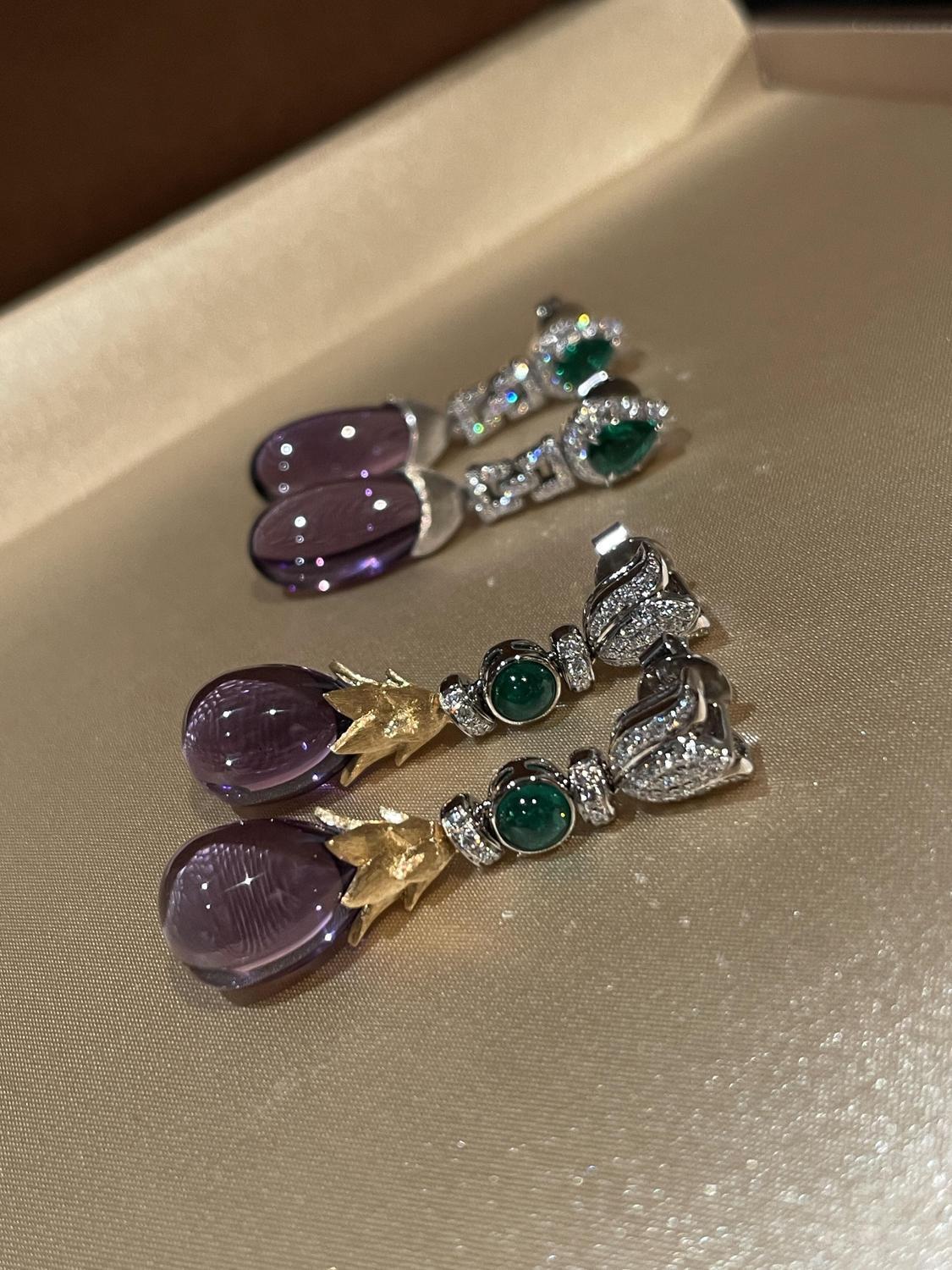 Purple is very charming, with high beauty value. Purple earrings are light and luxurious, versatile earrings.