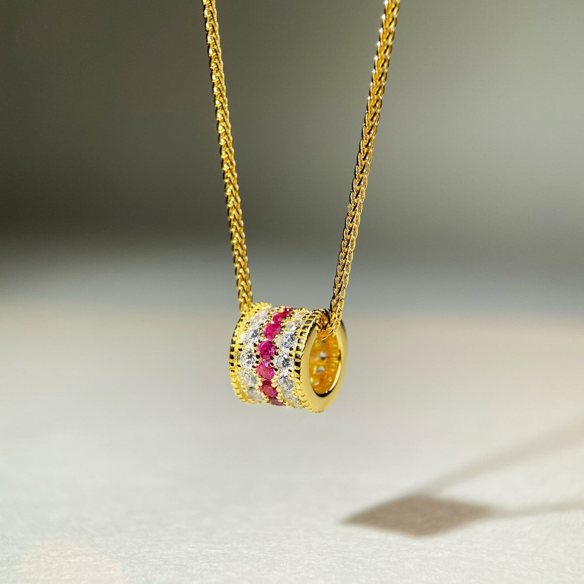 Sparkling Rose Crimson Luxury Style Set with High Grade, Retro Classic Style, Ring Set, Necklace Pendant