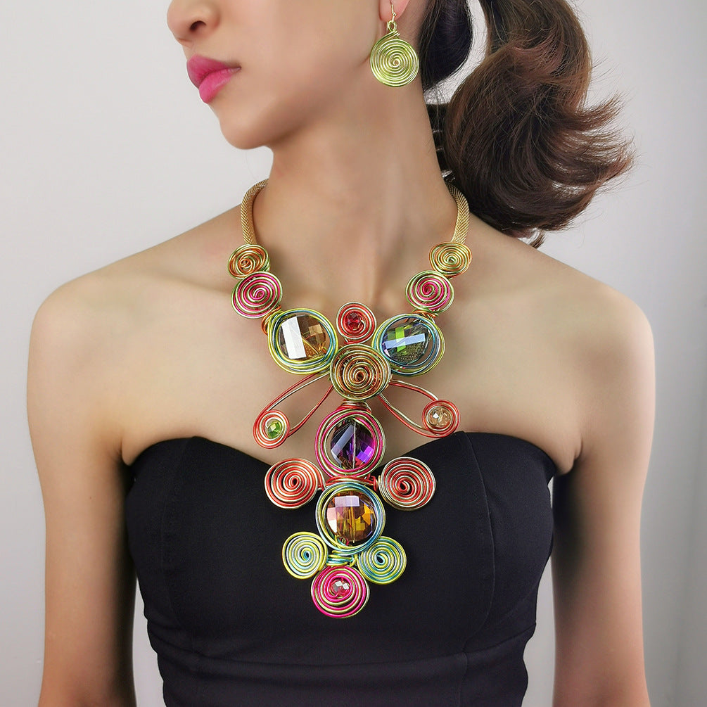 necklace Chain tribal ethnic customs wearing jewelry festival exaggerated style