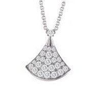 High end fan-shaped necklace, silver necklace, shell shape, 2025 new item, give your girlfriend a Valentine's Day gift