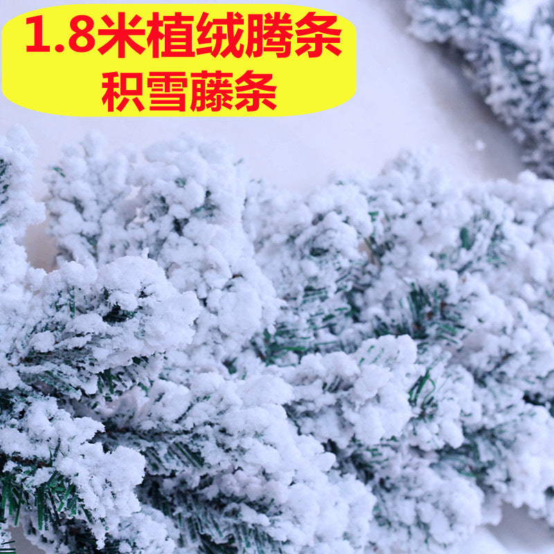 Christmas Vine 2.7-meter encrypted luminous flower wreath Vine Door Vine Column Christmas Tree Ceiling Outdoor Green Decoration