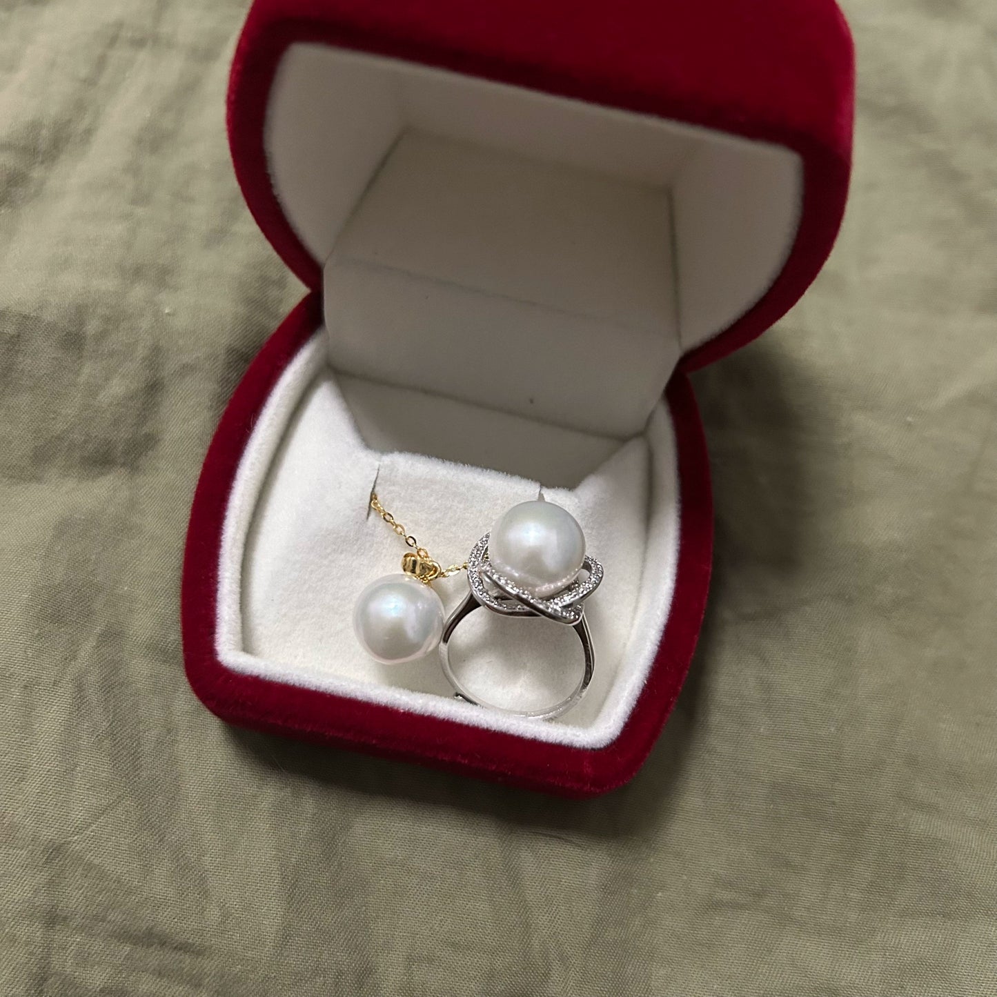 Freshwater 12-13mm Round Strong Light Single Pearl Melon Head Pendant Sai Australian White G18 K Gold O-shaped Necklace