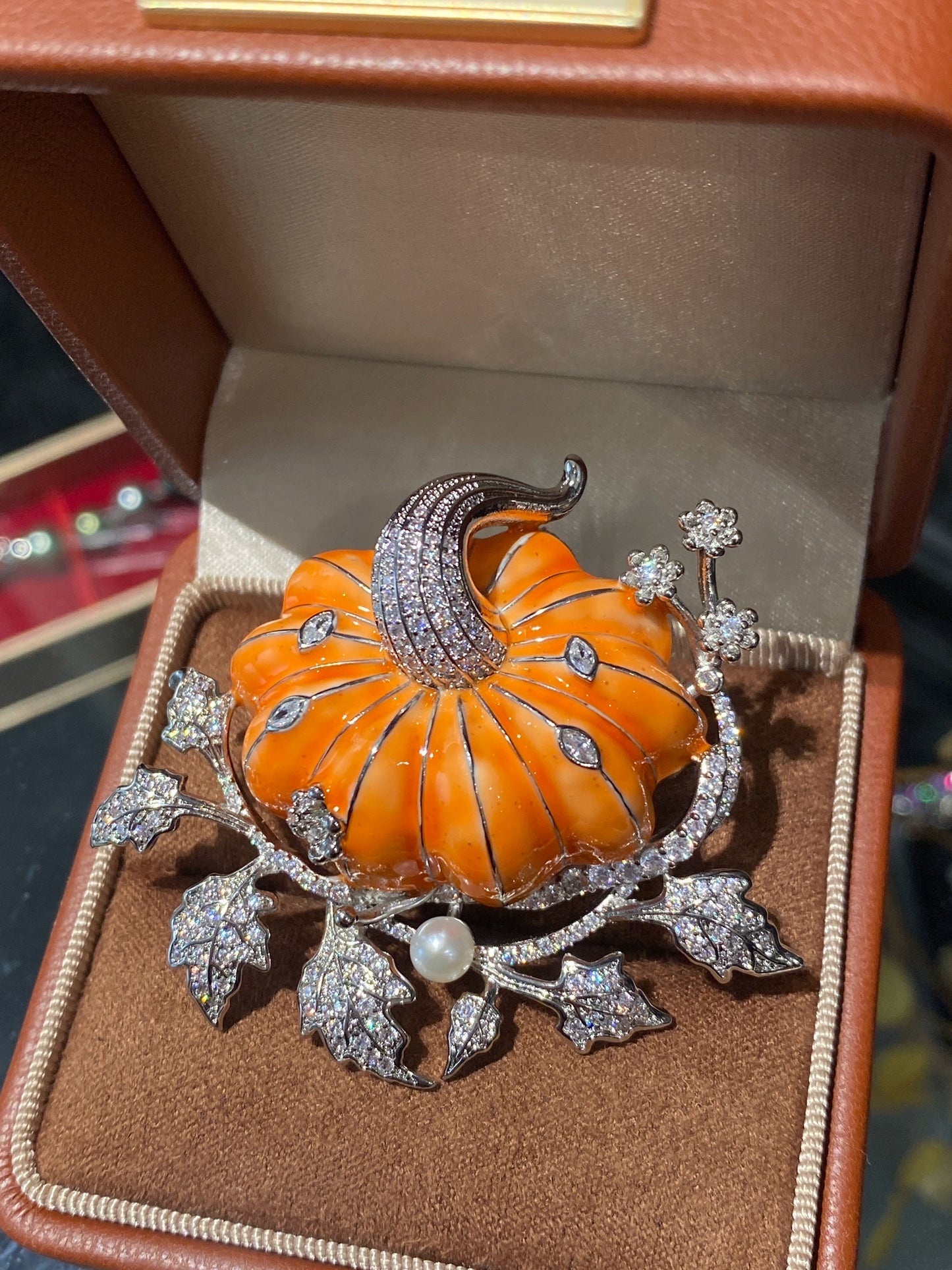 Thousand Clan Silver Christmas Gift High end Original Design Pumpkin Brooch Pendant Fashion Accessories