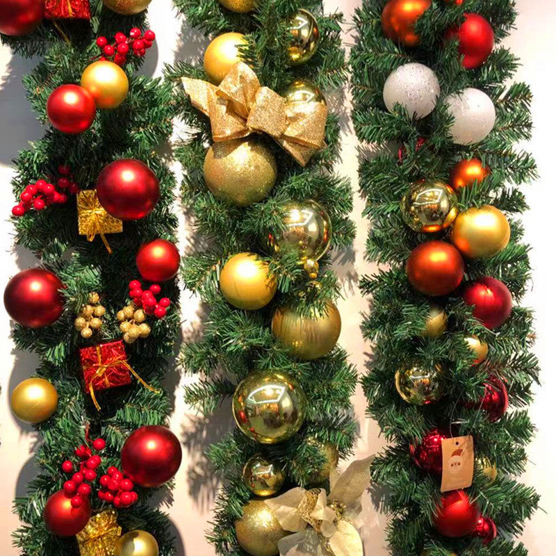 Christmas Vine 2.7-meter encrypted luminous flower wreath Vine Door Vine Column Christmas Tree Ceiling Outdoor Green Decoration