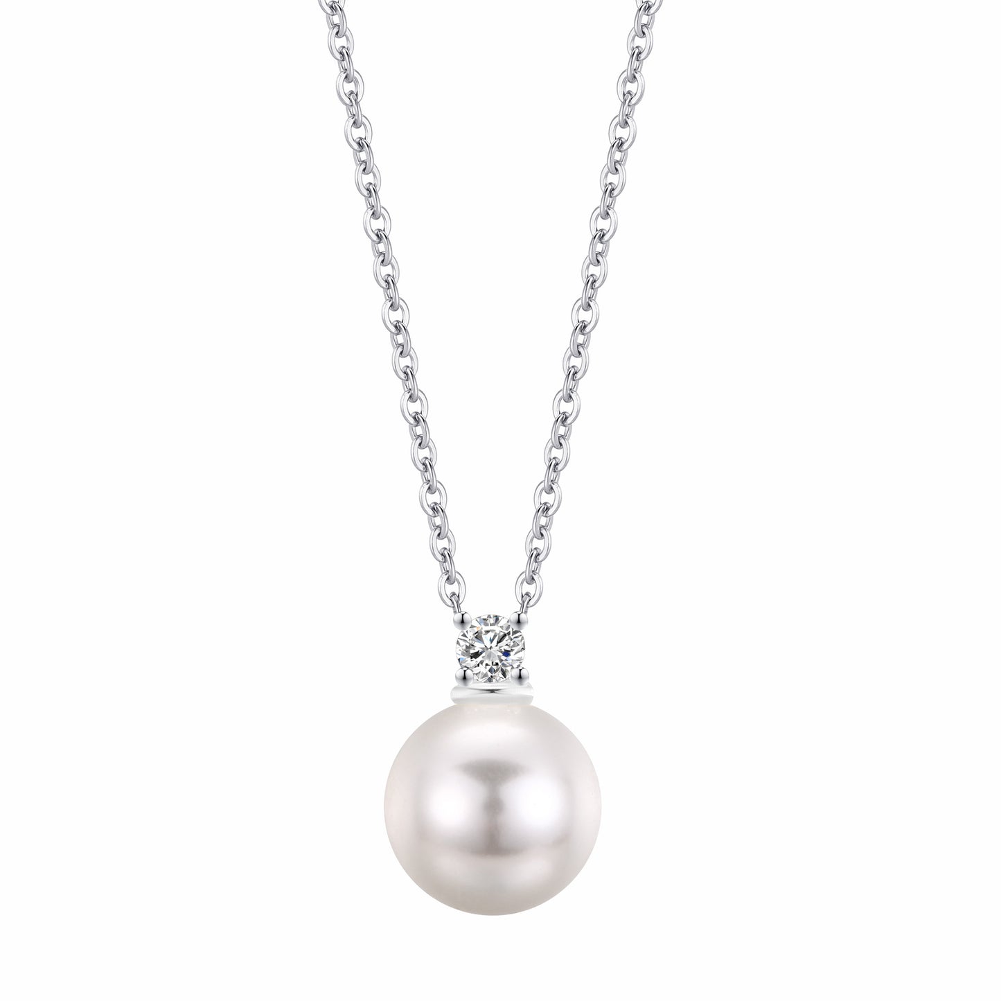S999 Shijia pearl necklace niche design necklace single pearl collarbone chain silver chain jewelry