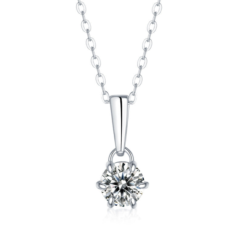 Fashionable temperament, light luxury S925 silver faith necklace for women, non fading cross, moissanite collarbone chain