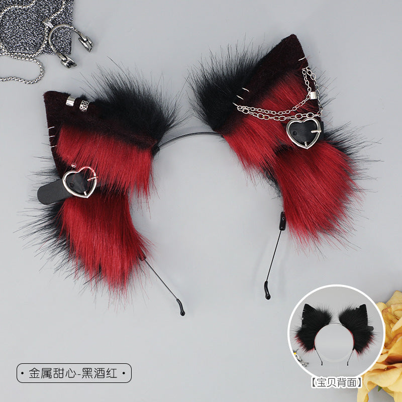 Cute Plush Beast Ear Cosplay Manga Exhibition Punk Headband Girl Headwear Hair Accessories