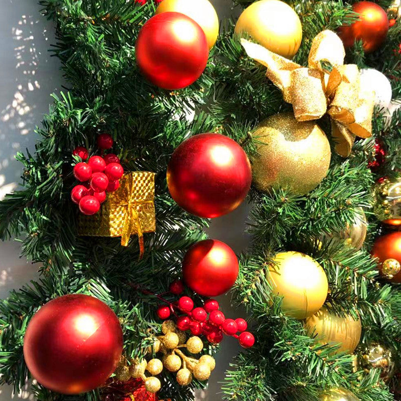 Christmas Vine 2.7-meter encrypted luminous flower wreath Vine Door Vine Column Christmas Tree Ceiling Outdoor Green Decoration