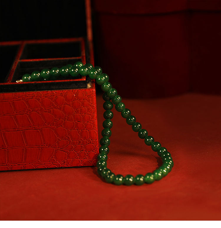 New Chinese style headwear, green bamboo hairpin, phoenix hairpin necklace, earrings, paired hairpin, swaying step by step
