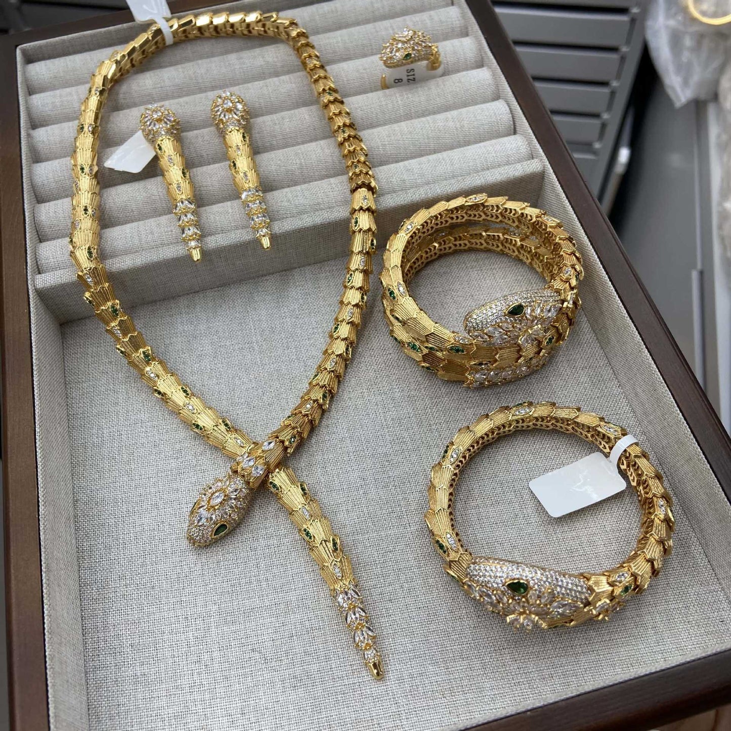 WRAN new five piece snake necklace bracelet earring set