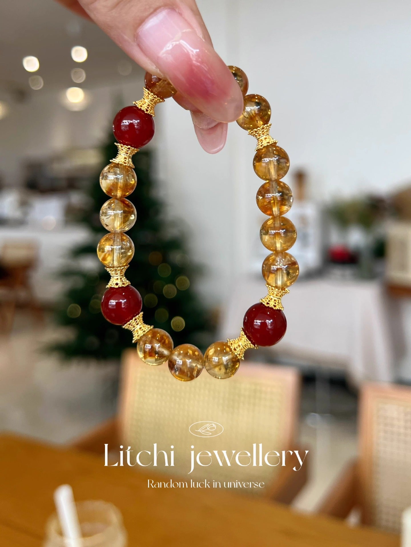 【 Wealth and Prosperity 】 Natural Yellow Crystal Yellow Tower Crystal Bracelet Original Design Red Agate Bracelet