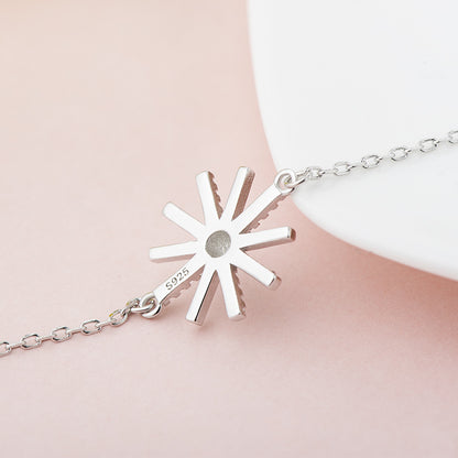 necklace  Guanming silver jewelry sterling silver hand jewelry Korean style sunflower micro-embellished bracelet for women
