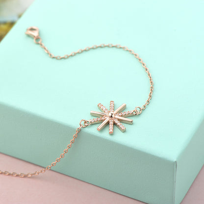 necklace  Guanming silver jewelry sterling silver hand jewelry Korean style sunflower micro-embellished bracelet for women