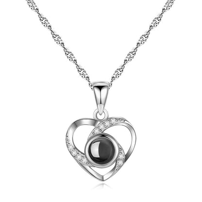 S925 Silver Love Projection Necklace Memory Necklace for Women