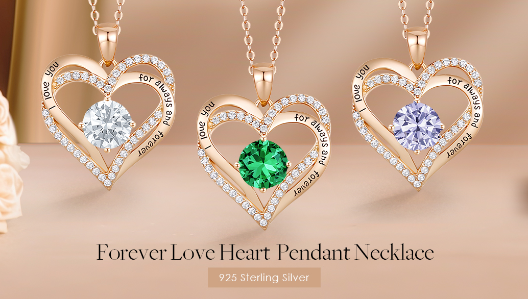CDE Timeless Heart Necklace for Her – 925 Sterling Silver Jewelry, A Gift of Love for Mother’s Day