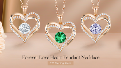 CDE Timeless Heart Necklace for Her – 925 Sterling Silver Jewelry, A Gift of Love for Mother’s Day