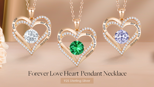 CDE Timeless Heart Necklace for Her – 925 Sterling Silver Jewelry, A Gift of Love for Mother’s Day