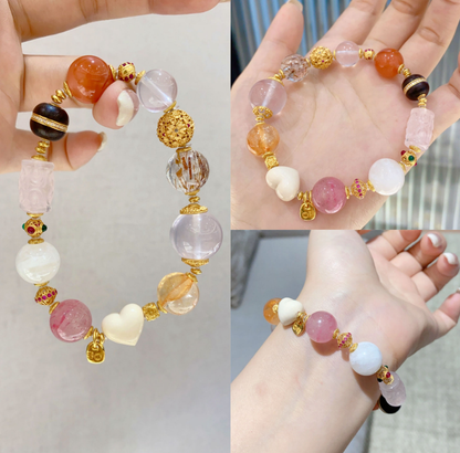 S925 silver gold-plated sandalwood bead string jewelry