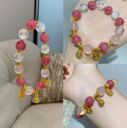 S925 silver gold-plated sandalwood bead string jewelry
