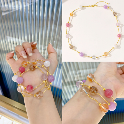 S925 silver gold-plated sandalwood bead string jewelry