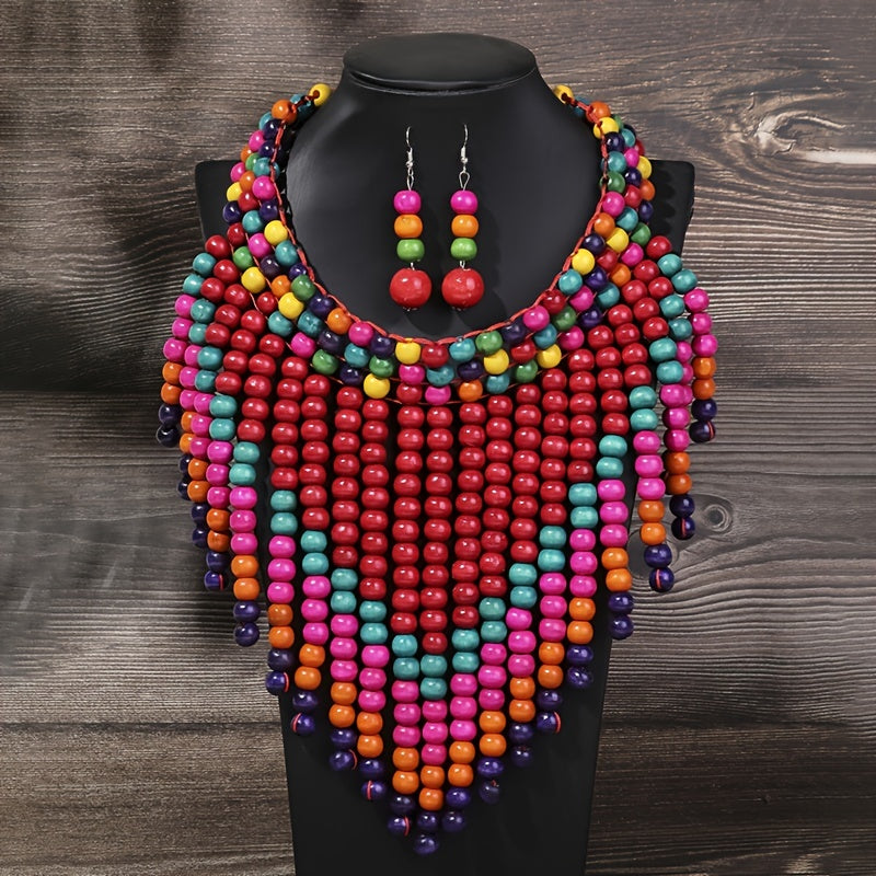Earrings + 1 Necklace Traditional Bridal Jewelry Set Vintage