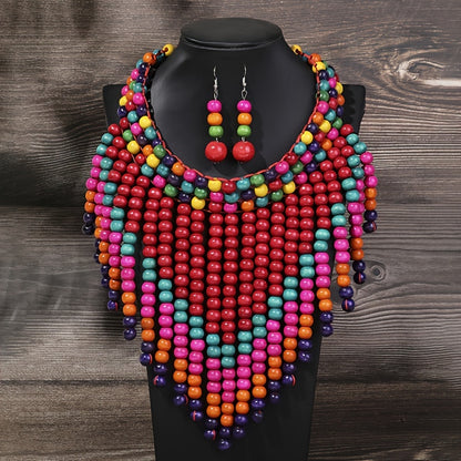 Earrings + 1 Necklace Traditional Bridal Jewelry Set Vintage