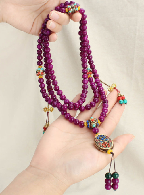 necklace  Long jade necklace for women Nepalese tassel crossbody chain ethnic style